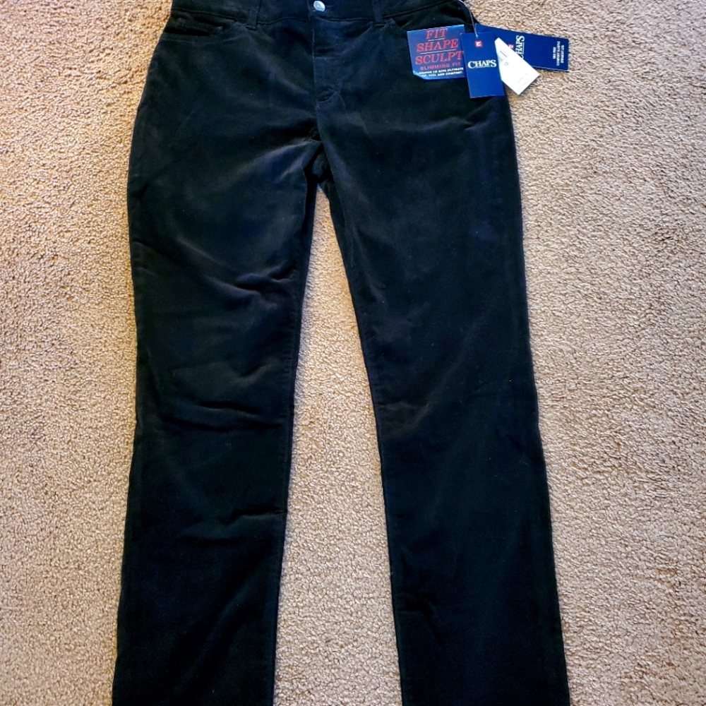 Chaps Size 10 Slimming Fit Black Corduroy Pants